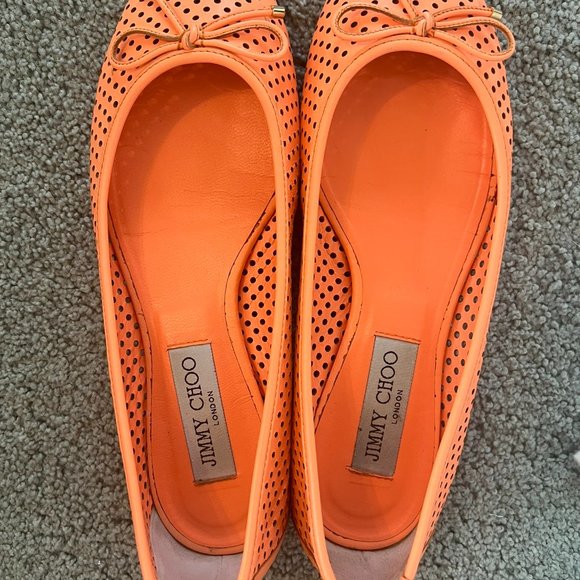 Jimmy Choo Orange Flats - Picture 3 of 5